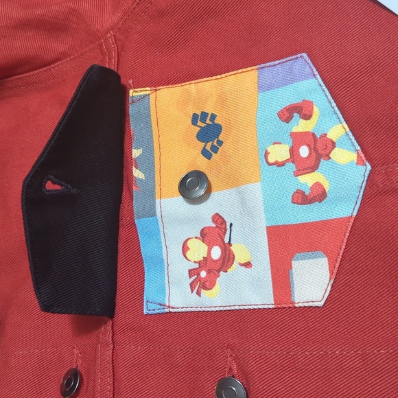 NWT Disney Marvel Pop Art Unisex Red Denim Jacket - Picture 9 of 10